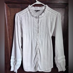 Quince White Ruffled Blouse